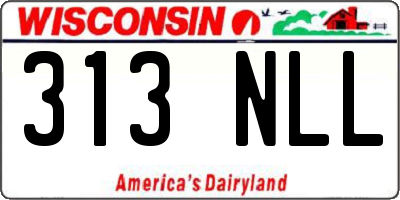 WI license plate 313NLL