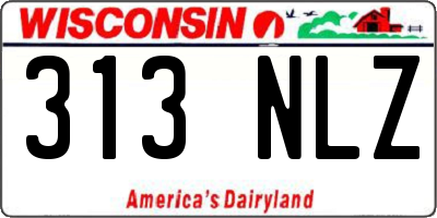 WI license plate 313NLZ