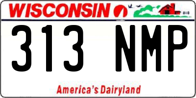WI license plate 313NMP