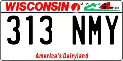 WI license plate 313NMY