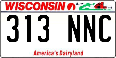 WI license plate 313NNC