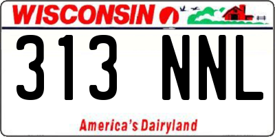 WI license plate 313NNL
