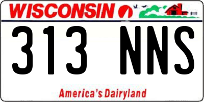 WI license plate 313NNS