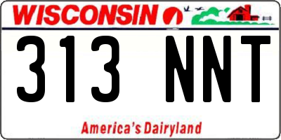 WI license plate 313NNT