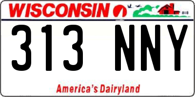 WI license plate 313NNY