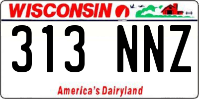 WI license plate 313NNZ