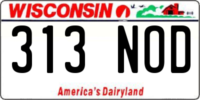 WI license plate 313NOD