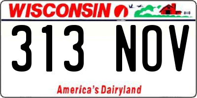 WI license plate 313NOV
