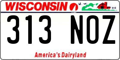 WI license plate 313NOZ