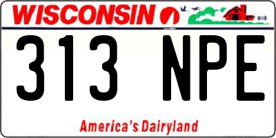 WI license plate 313NPE