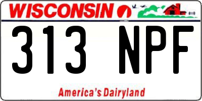 WI license plate 313NPF
