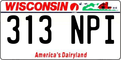 WI license plate 313NPI