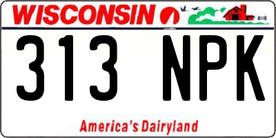 WI license plate 313NPK
