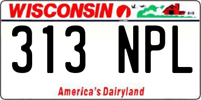 WI license plate 313NPL