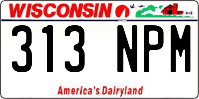 WI license plate 313NPM