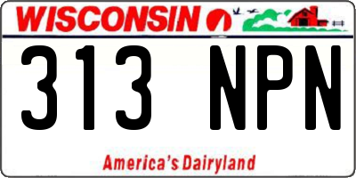 WI license plate 313NPN