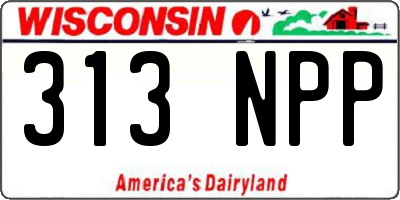 WI license plate 313NPP