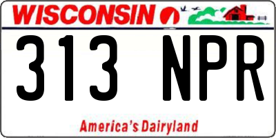 WI license plate 313NPR