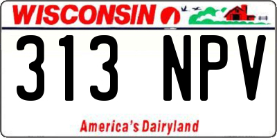 WI license plate 313NPV