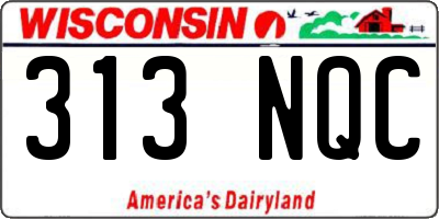 WI license plate 313NQC