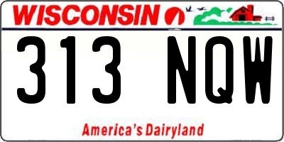 WI license plate 313NQW
