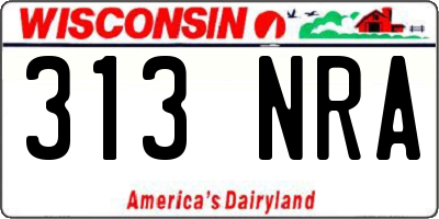 WI license plate 313NRA