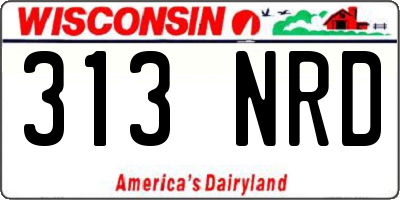 WI license plate 313NRD