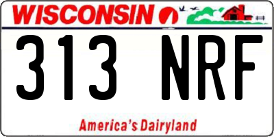 WI license plate 313NRF