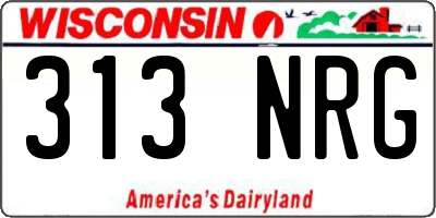 WI license plate 313NRG