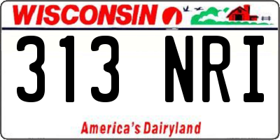 WI license plate 313NRI