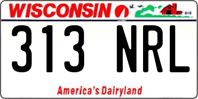 WI license plate 313NRL
