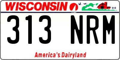WI license plate 313NRM