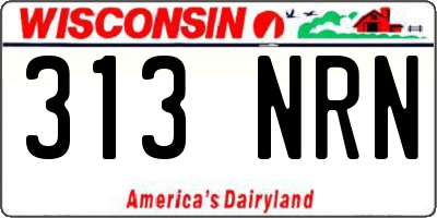 WI license plate 313NRN