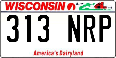 WI license plate 313NRP