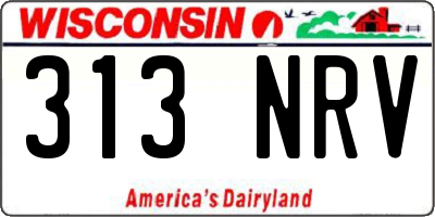 WI license plate 313NRV