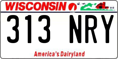 WI license plate 313NRY