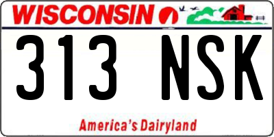 WI license plate 313NSK