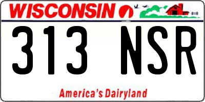 WI license plate 313NSR