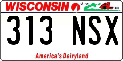 WI license plate 313NSX