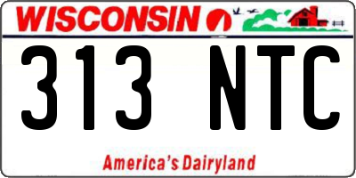 WI license plate 313NTC