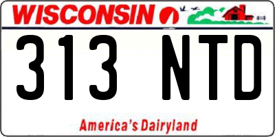 WI license plate 313NTD