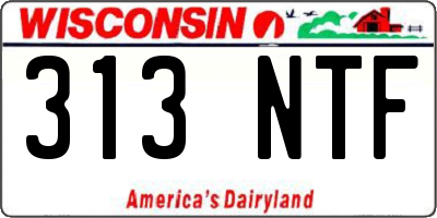 WI license plate 313NTF