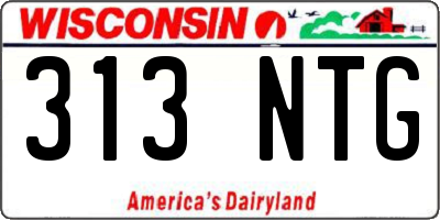 WI license plate 313NTG