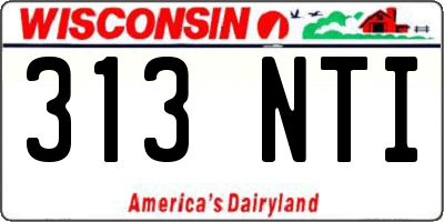 WI license plate 313NTI
