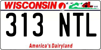 WI license plate 313NTL