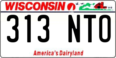 WI license plate 313NTO