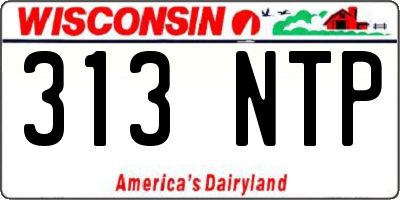 WI license plate 313NTP