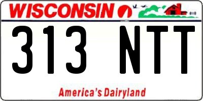 WI license plate 313NTT