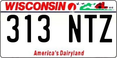 WI license plate 313NTZ