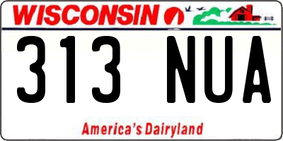 WI license plate 313NUA